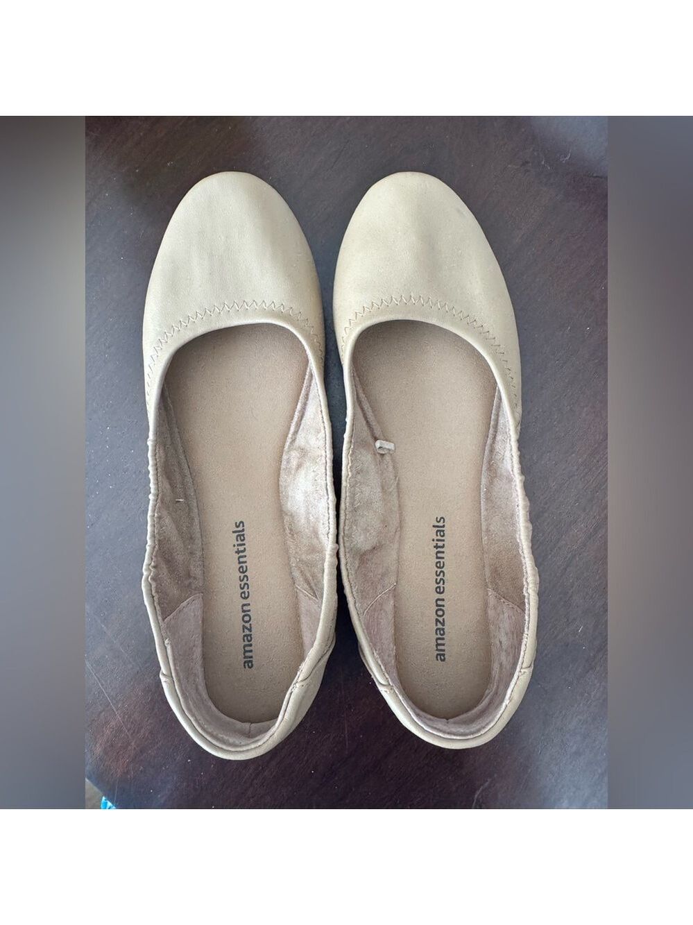 Amazon Essentials Tan Belice Slip On Ballet Flats Minimalist Design. Size 9